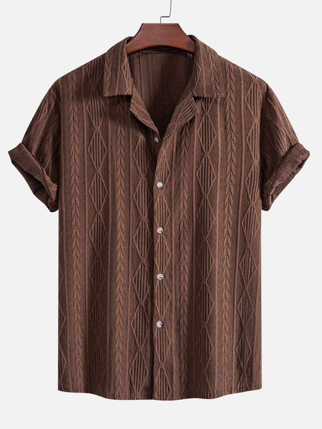 Derada | Jacquard Cubaans Patroon Shirt - Derada Fashion