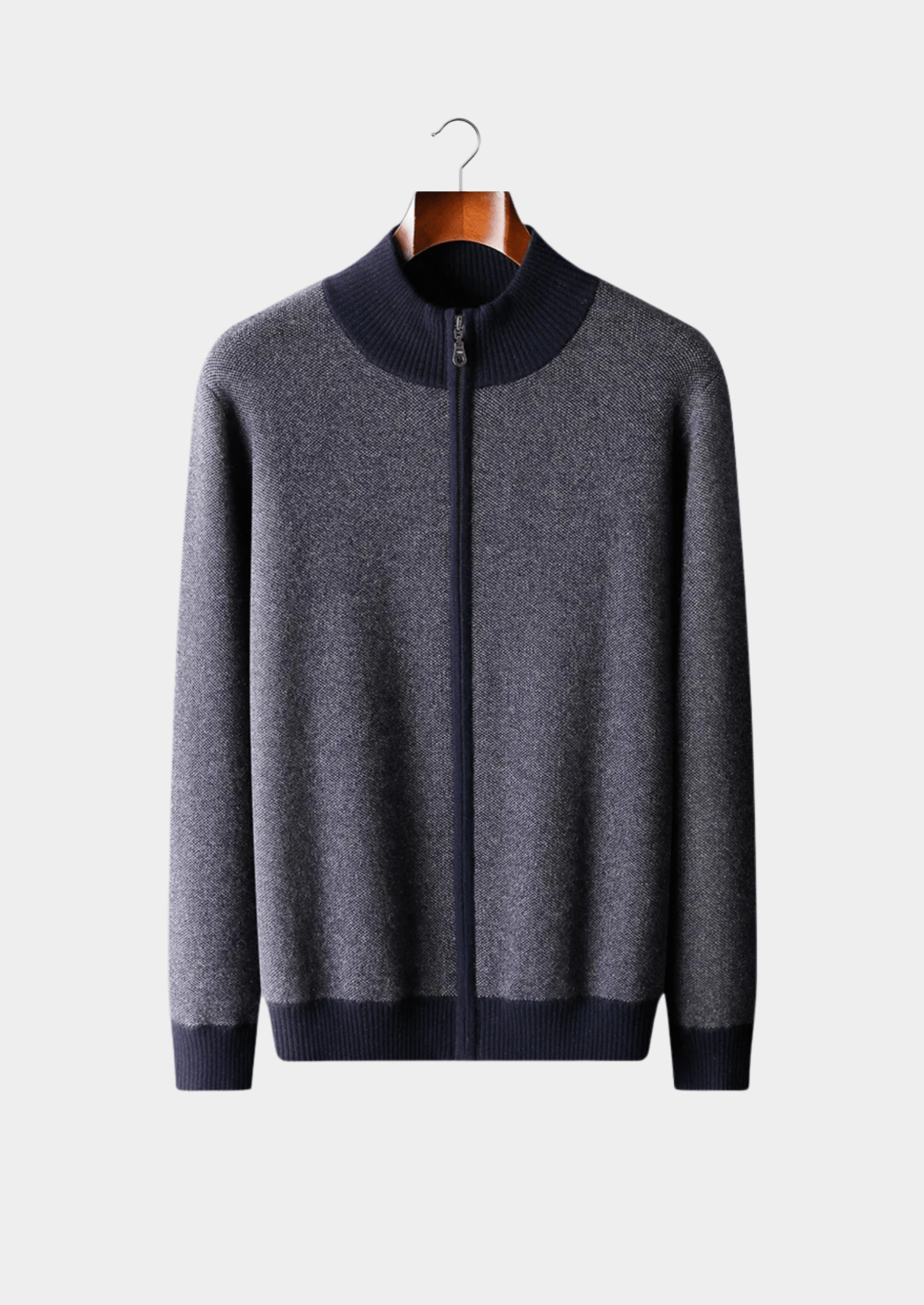PREMIUM CASHMERE JACQUARD ZIP CARDIGAN - Derada