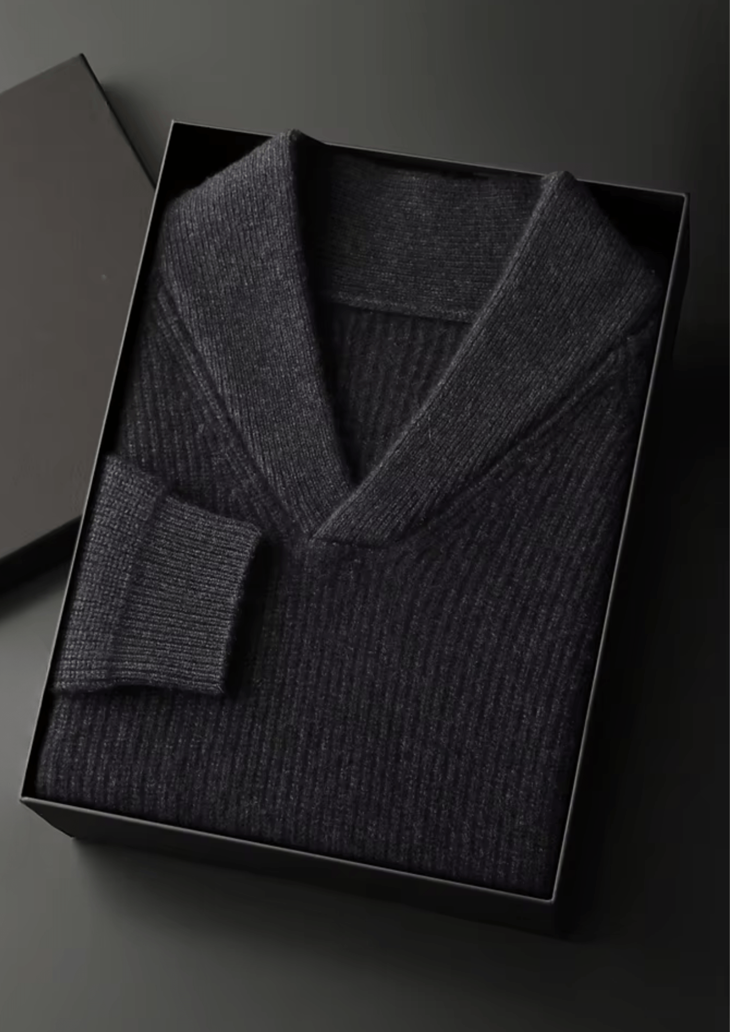 PREMIUM CASHMERE RIBBED V - NECK SWEATER - Derada