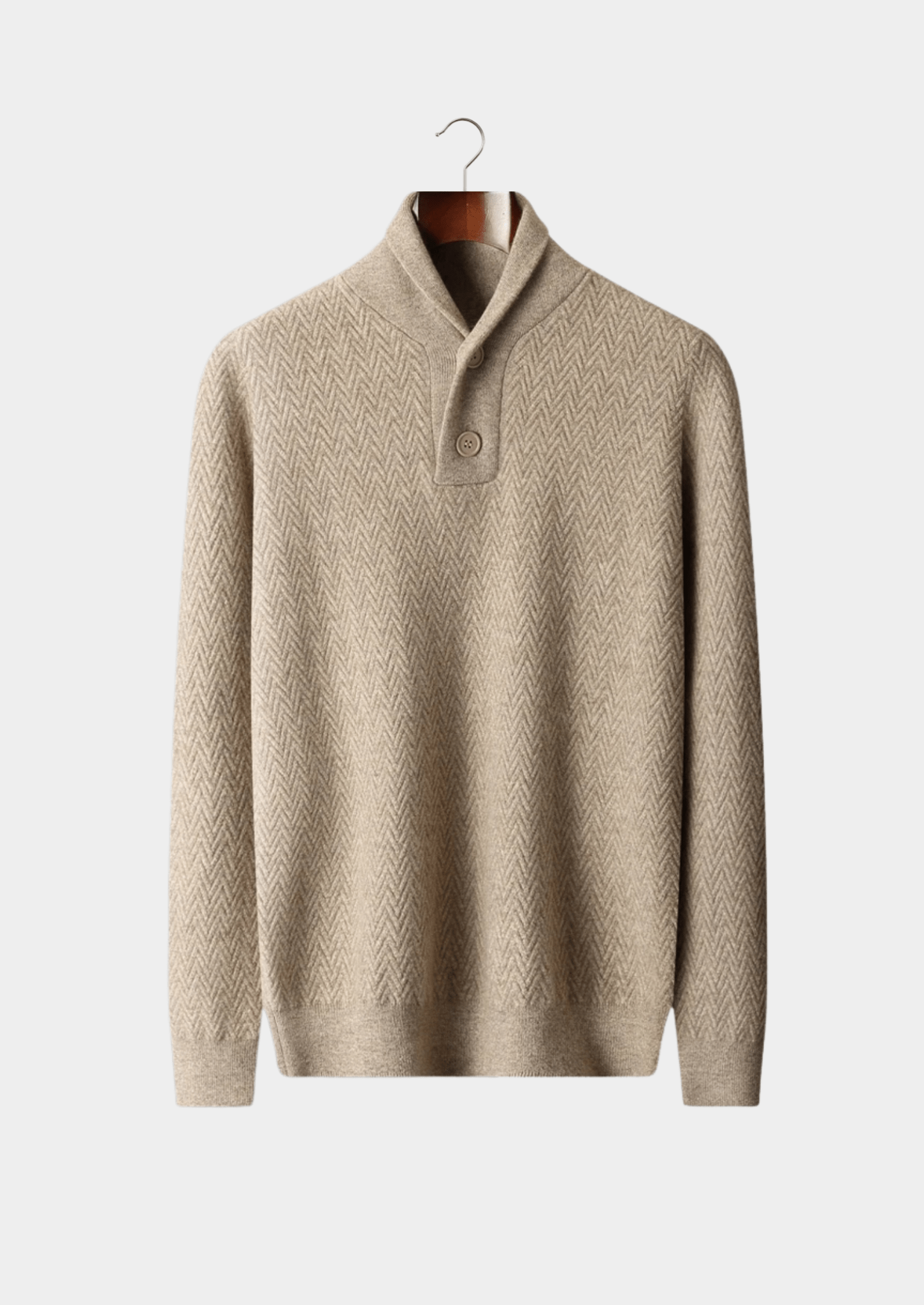 PREMIUM CASHMERE ZIGZAG BUTTON SWEATER - Derada