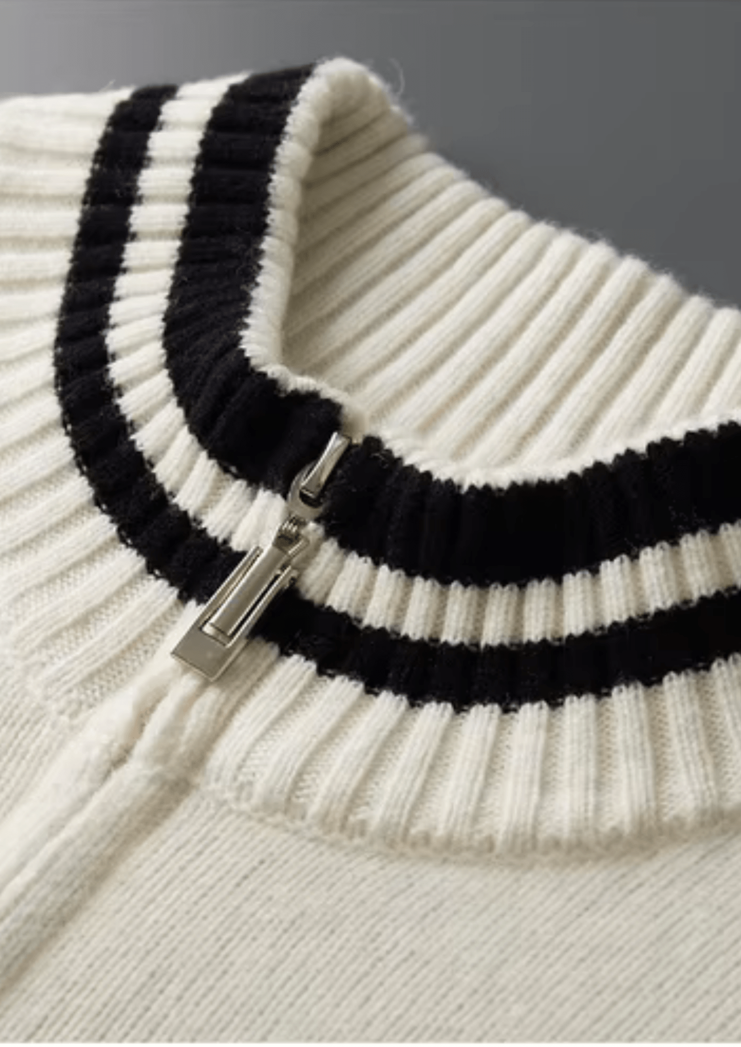 PURE EXTRA - FINE MERINO WOOL TWO TONE ZIP CARDIGAN - Derada