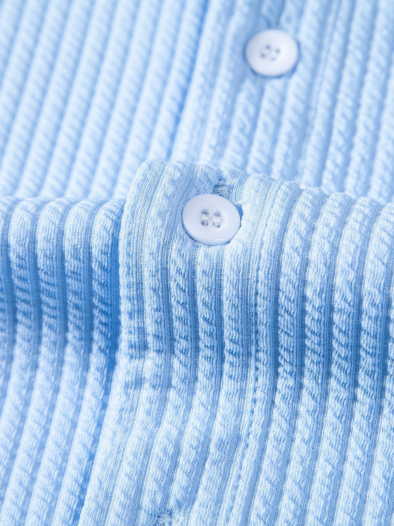 Derada | Geribbeld Stand Kraag Shirt - Derada Fashion