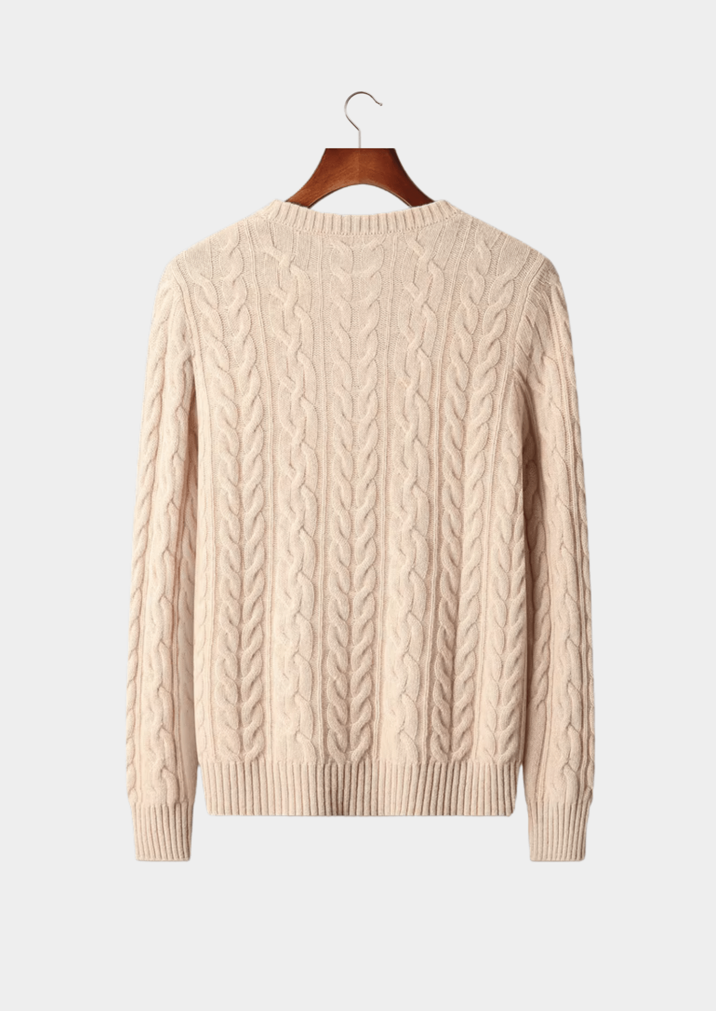 PURE EXTRA - FINE MERINO WOOL CABLE KNIT CREWNECK - Derada