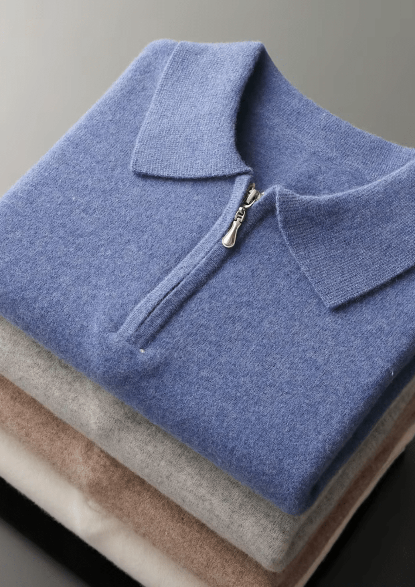 PURE EXTRA - FINE MERINO WOOL HALF ZIP POLO - Derada