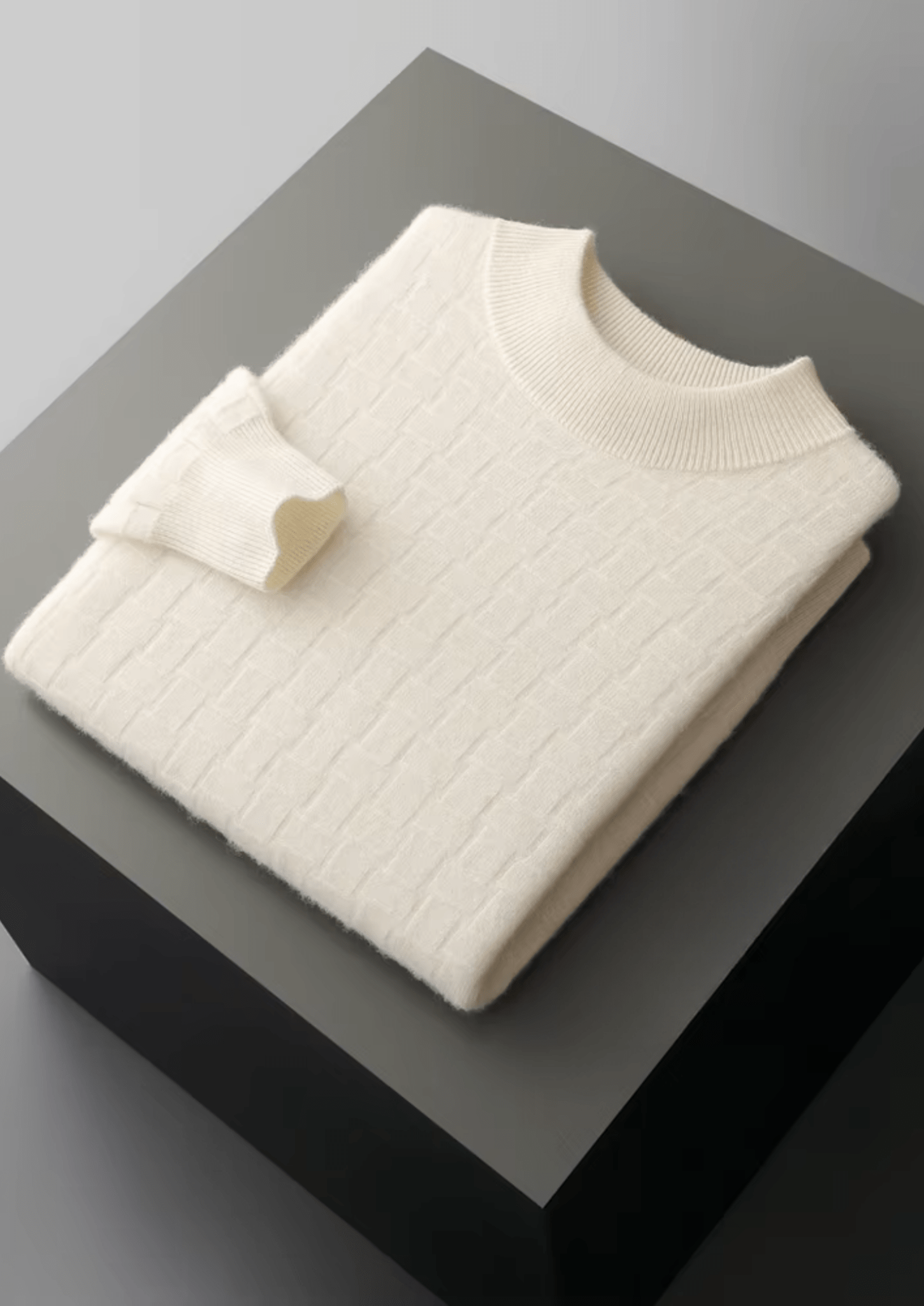 PURE EXTRA - FINE MERINO WOOL TEXTURED MOCKNECK - Derada